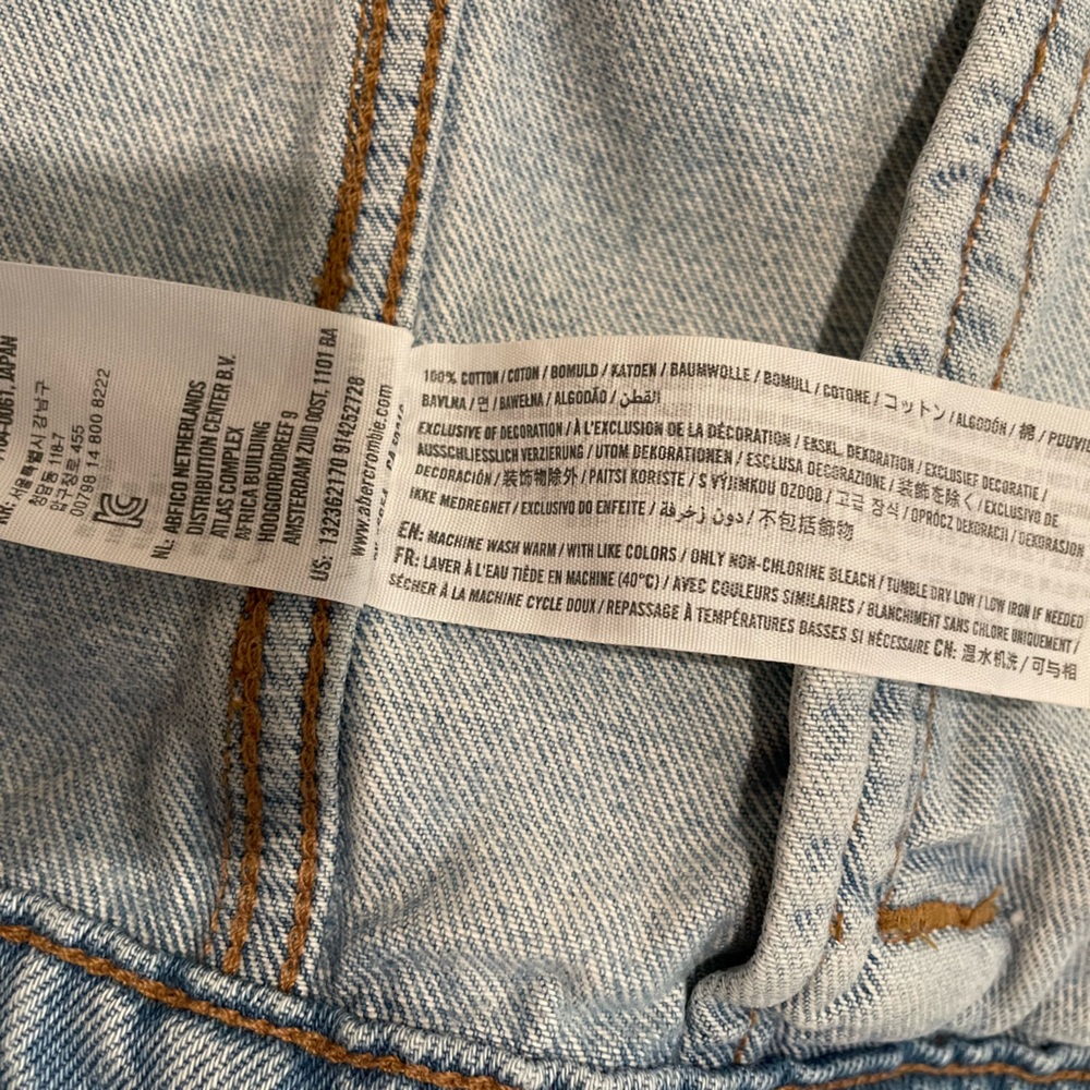 Abercrombie & Fitch denim trucker jacket woman’s XS 100% cotton - Picture 5 of 8